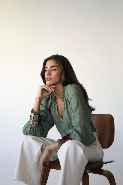 Pansy Blouse in Green