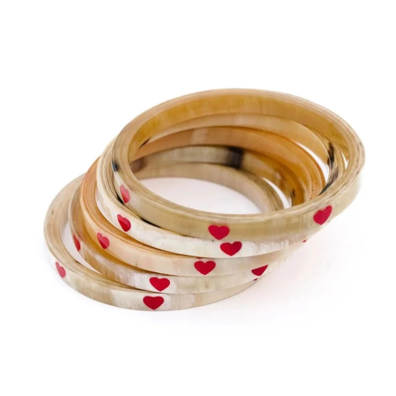 Red Heart Bangle Stack