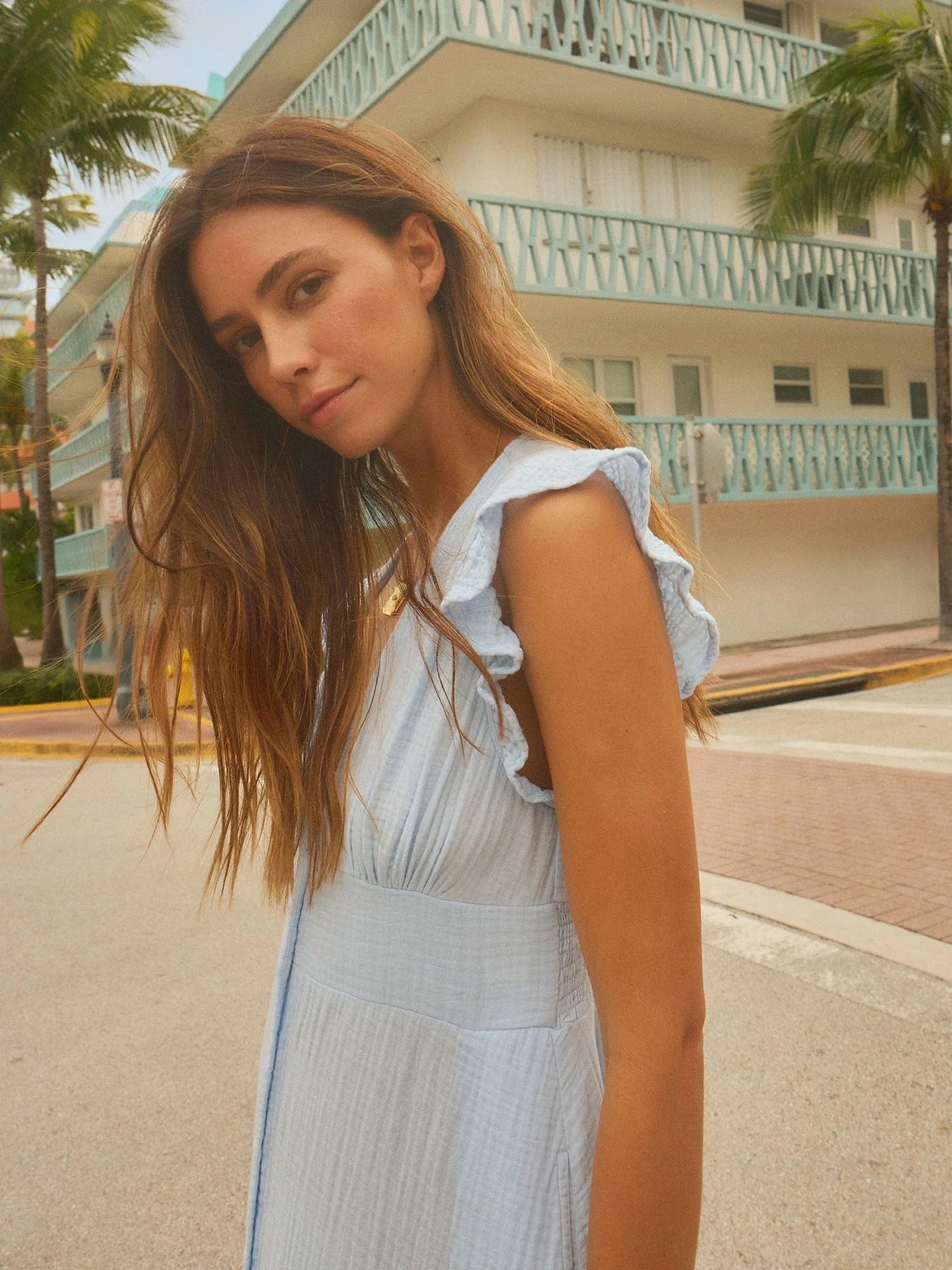 Davana Dress in Blue Mist