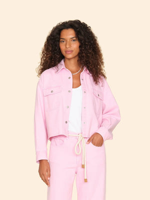 Petal Pink Leon Denim Jacket