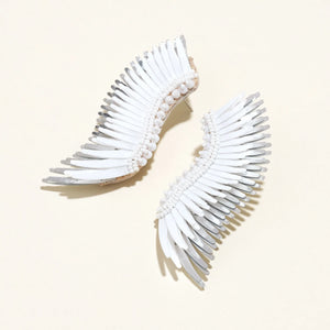 Midi Madeline Earring White and Silver