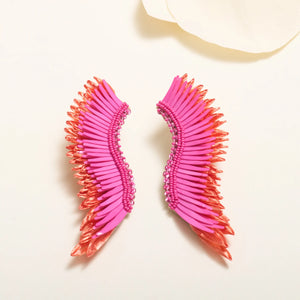 
            
                Load image into Gallery viewer, Raffia Madeline Orange and Pink Earrings
            
        