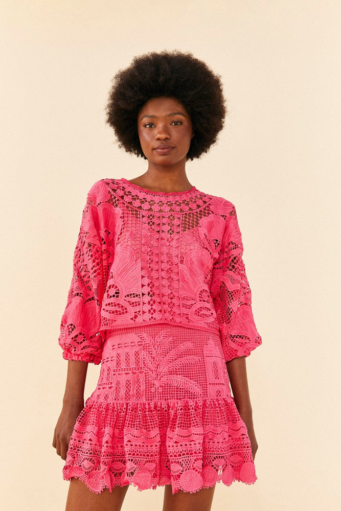 
            
                Load image into Gallery viewer, Morada Boa Pink Mini Skirt
            
        