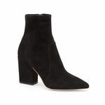 Isla Black Suede Slim Ankle Bootie in Black