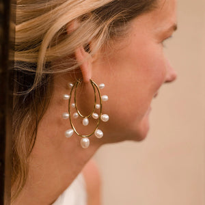 
            
                Load image into Gallery viewer, Allegra Hoops in White Gold
            
        