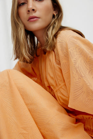 Zofia Midi Dress in Tangerine