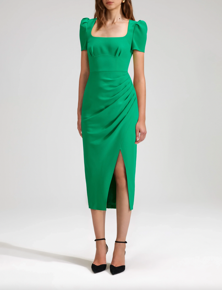 
            
                Load image into Gallery viewer, Green Crepe Midi Dress
            
        