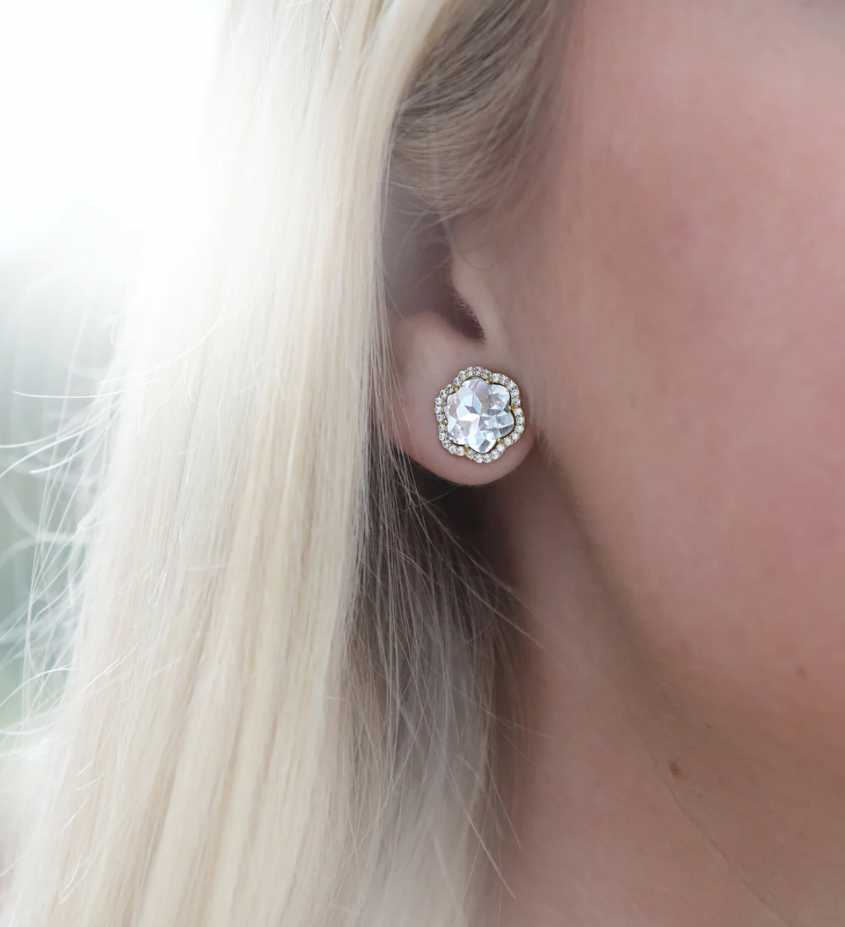 Crystal Flower Stud