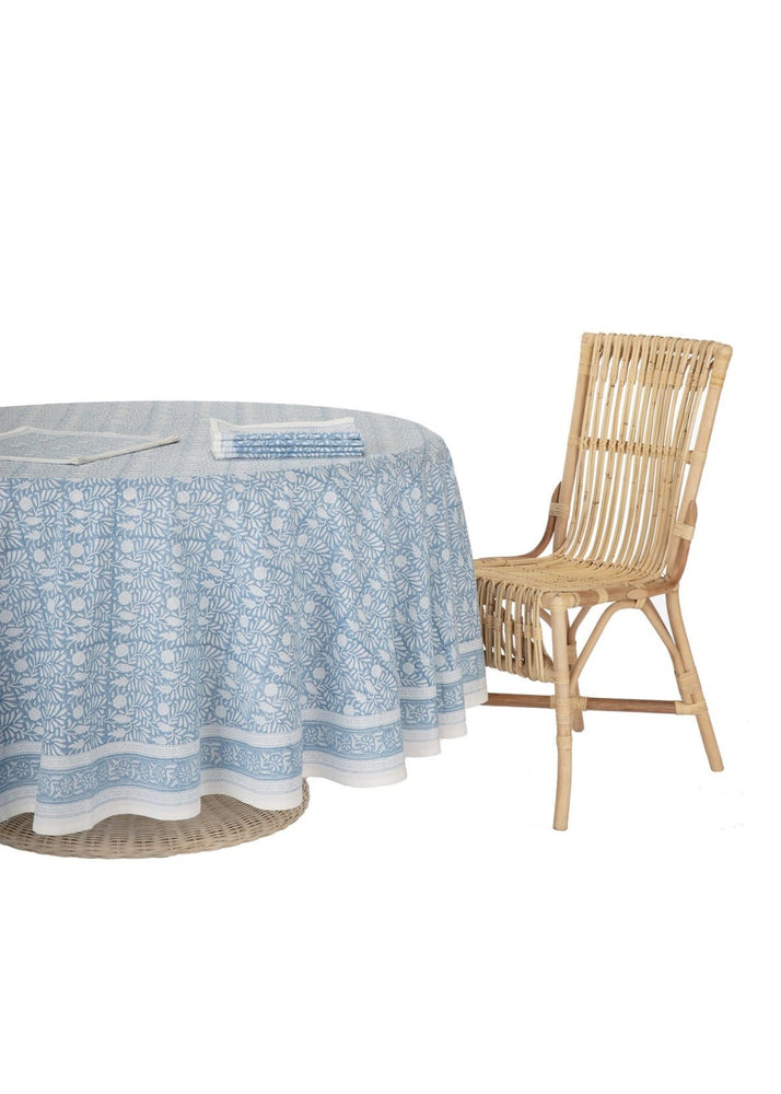 Jasmine Tablecloth Round 86" in Blue